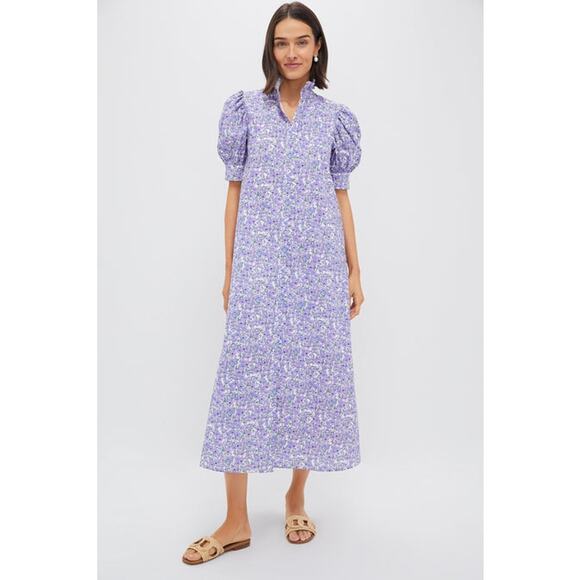 Entro Floral Print Short Sleeve Midi Dress - Size Small - Picture 1 of 6